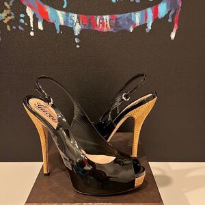 Gucci Patent Peep Toe Heels